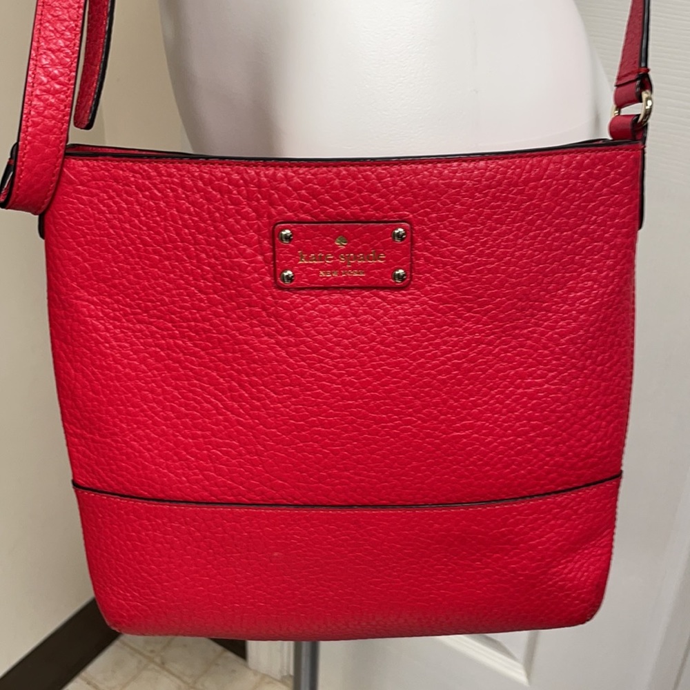 Red Kate Spade Cross Body Bag 10”x11”